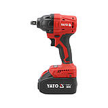Гайковерт ударний безщітковий 2 аккум.18 В Li-Ion 4 Аг (1/2") 350 Нм+сумка Yato YT-8277925, фото 2