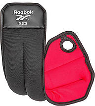 Обважнювачі на зап'ястя обважнювачі для рук манжети Reebok Wrist Weights 2 шт по 1 кг чорно-червоні, фото 4
