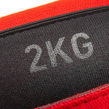 Обважнювачі для ніг манжети для тренувань і фітнесу Reebok Flexlock Ankle 2 шт по 2 кг чорно-червоні, фото 4