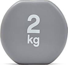 Гантелі для фітнесу гантелі гантелі спортивні нерозбірні фітнес гантелі вініл Reebok Dumbbells 2 шт по 2 кг сірі, фото 5