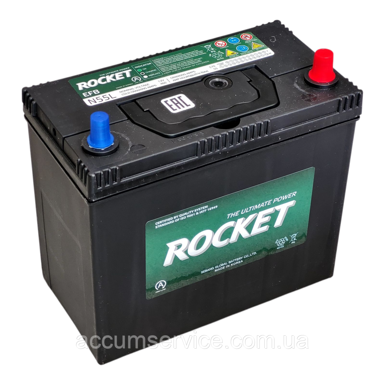 Акумулятор Rocket EFB N55L 6ст-55 Азія Евро