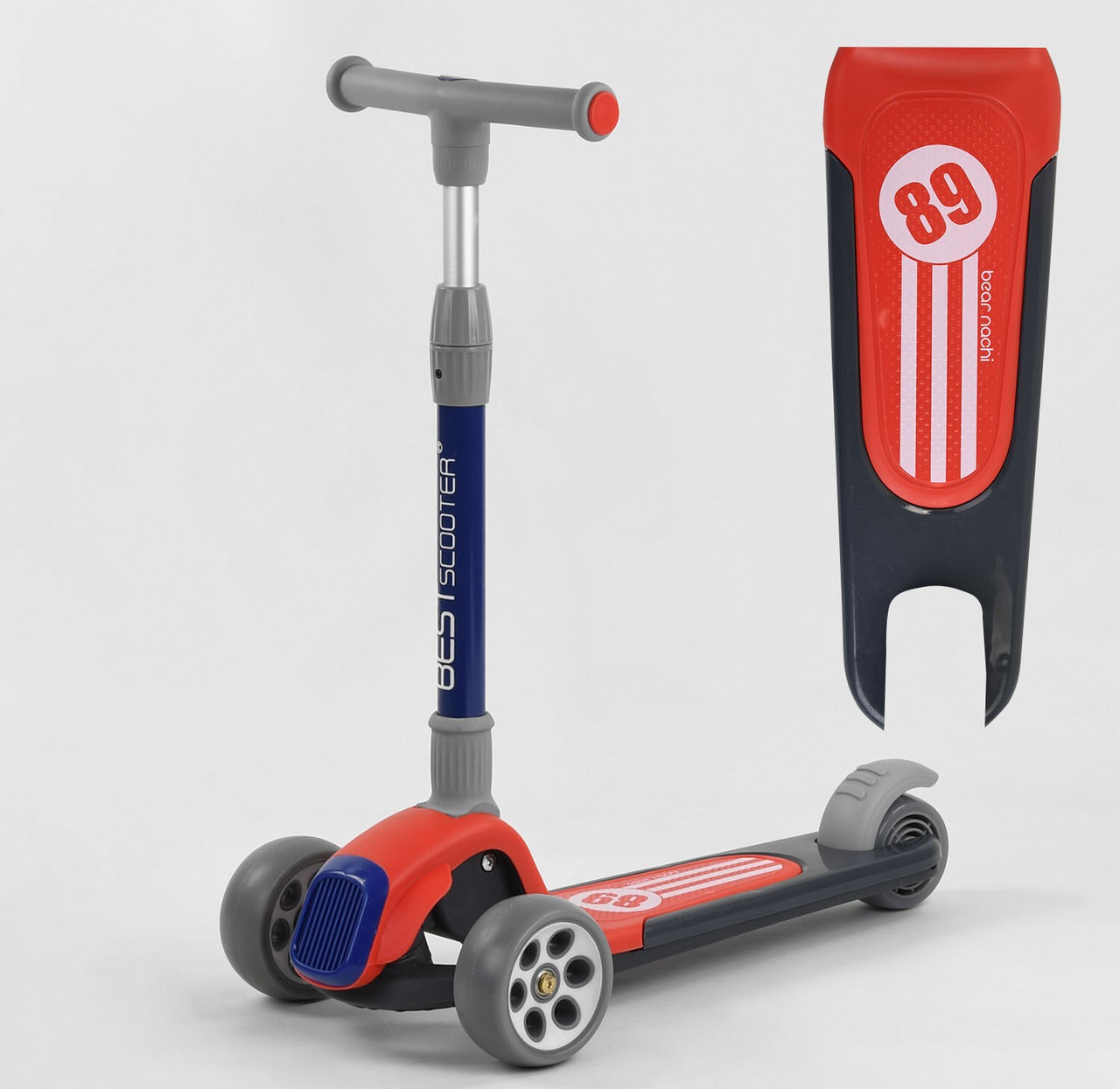 Самокат триколісний Best Scooter RS-9119 складаний з підсвіткою, фото 1