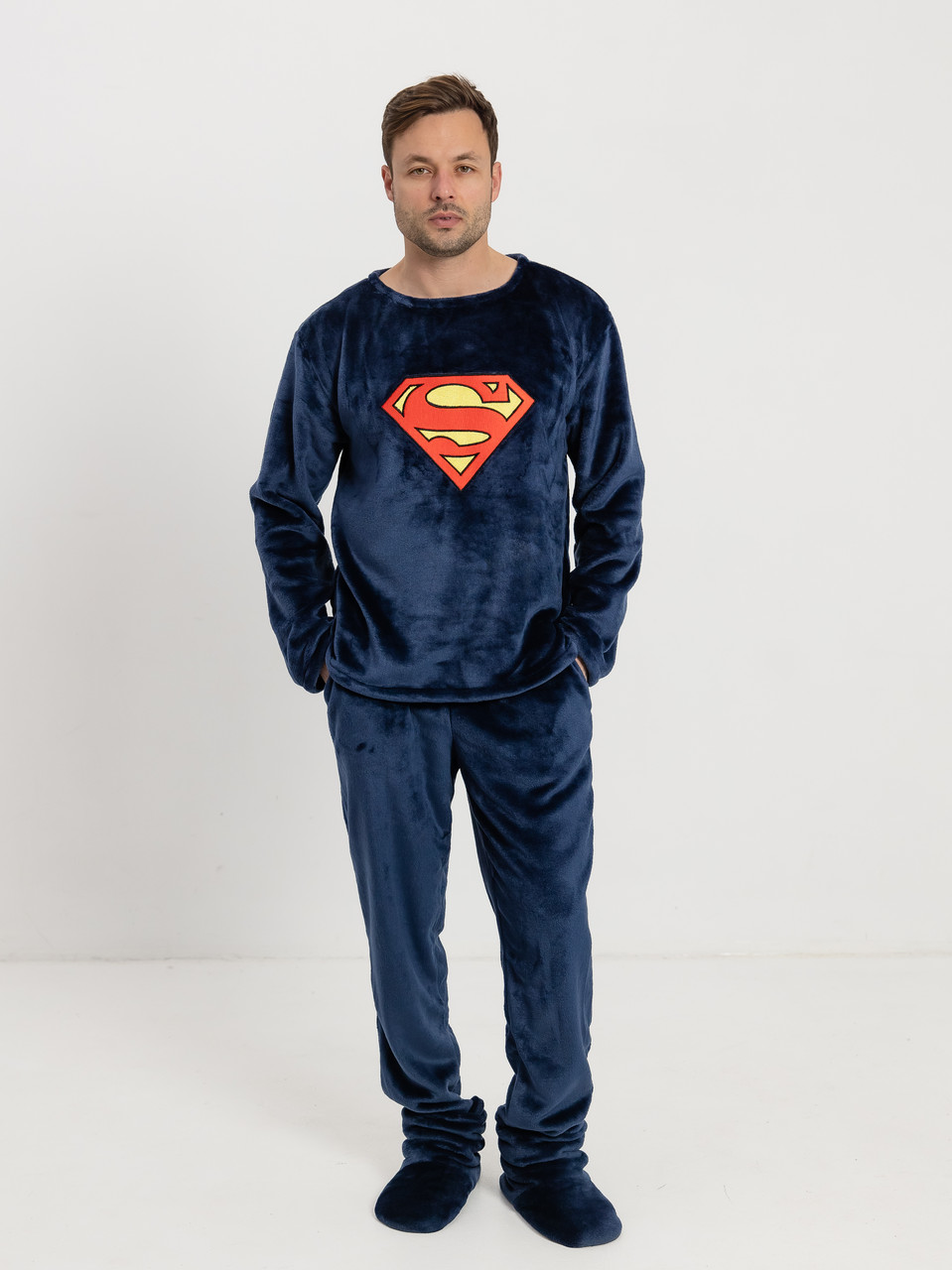 Турецька чоловіча піжама з іменною вишивкою махрова від виробника, Чоловічі піжами осінь-зима