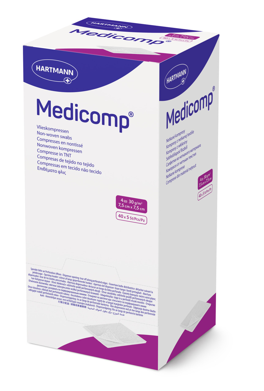 Серветки стерильні з нетканого матеріалу Medicomp 10 х 10 см 2х100шт