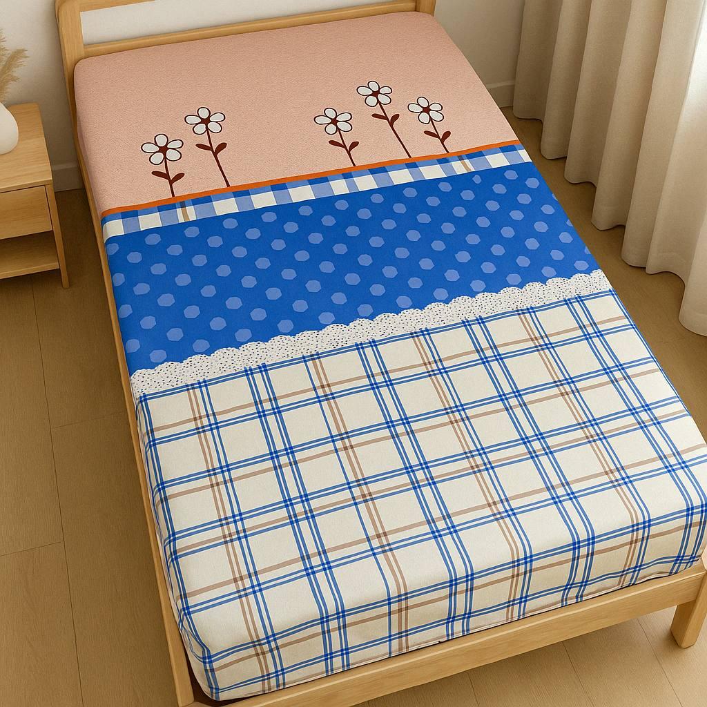 Простирадло на резинці двоспальне "Класичний" | Бязь 180х200 см, фото 1