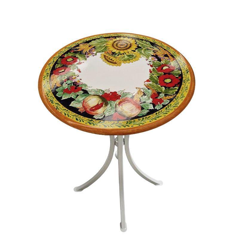 Стіл садовий з базальту з малюнком Giras Papav Duca di Camastra, фото 1