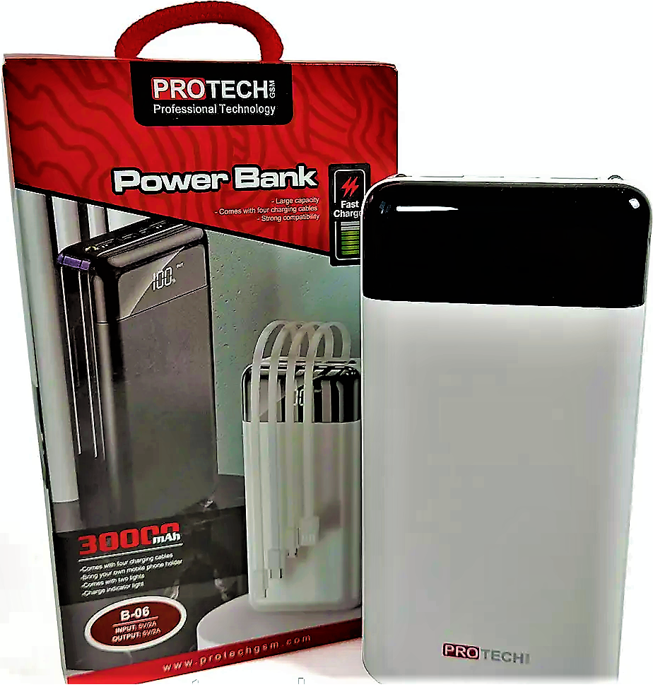 Повербанк, Портативний зарядний ProTech B-06 30000 mAh LED