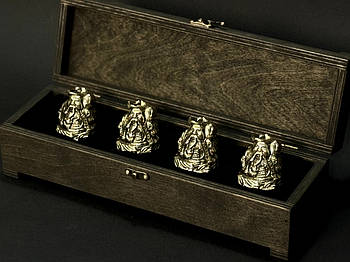 Набір бронзових стопок "Козацька рада" (4 шт)