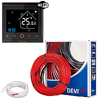 Тепла підлога DEVIflex 18T (1,7 м2). Кабель DTIP-18 (230Вт-13м) з терморегулятором Ecoset PWT 002 Wi-Fi