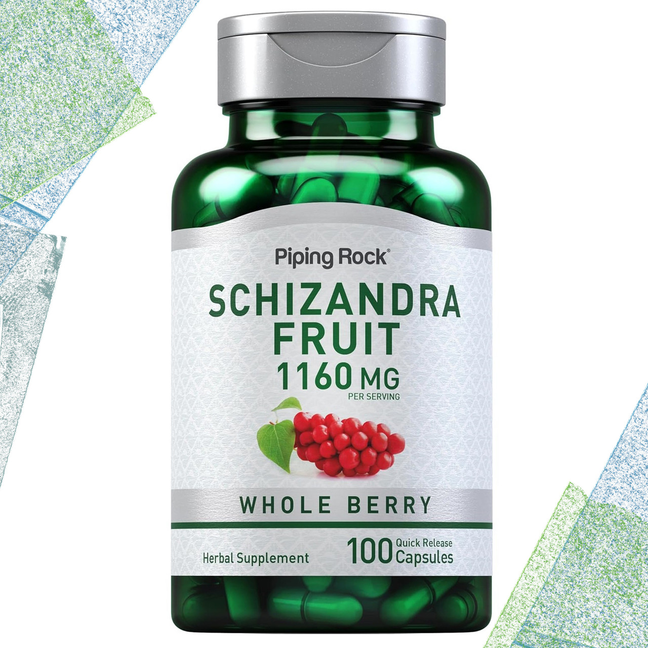 Piping Rock Schizandra Fruit 1160 мг на порцію Whole Berry 100 капсул (Шизандра, Лимонник)