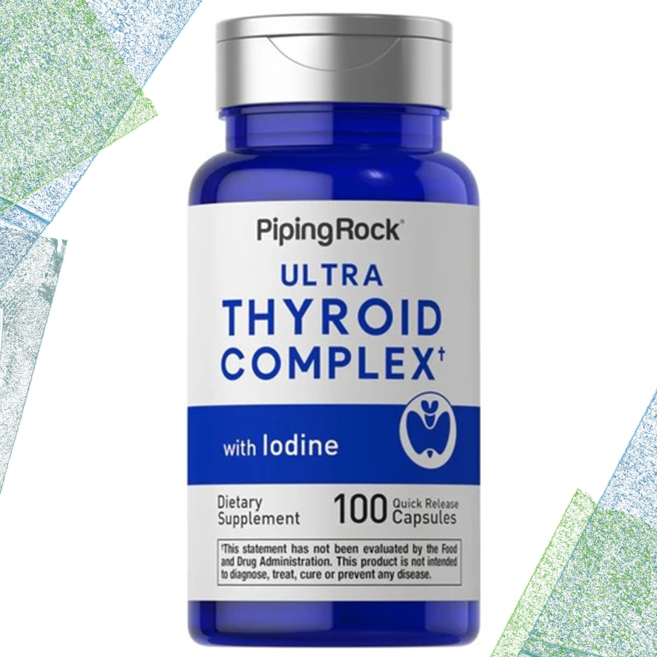 Для щитовидки Piping Rock Ultra Thyroid Complex with Iodine 100 капсул, фото 1