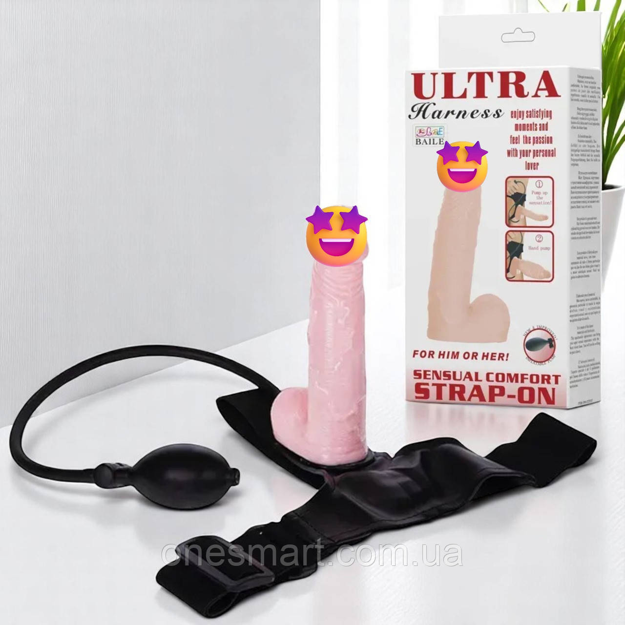 Страпон з грушою для збільшення об'єму універсальна іграшка для чоловіків і жінок з підкачкою, фото 1