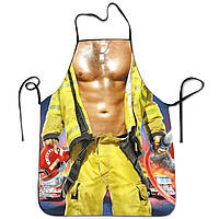 Фартух з приколом для чоловіків Пожежник 73 на 57 см різнобарвний