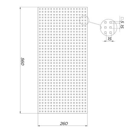 Перфорований лист для інструментів 26x56 см, чорний, фото 2