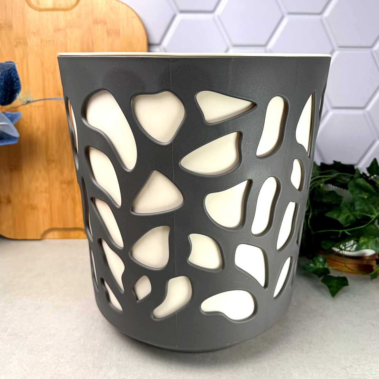 Горщик для квітів круглий 30 см Антрацит/Крем Lamela Дует