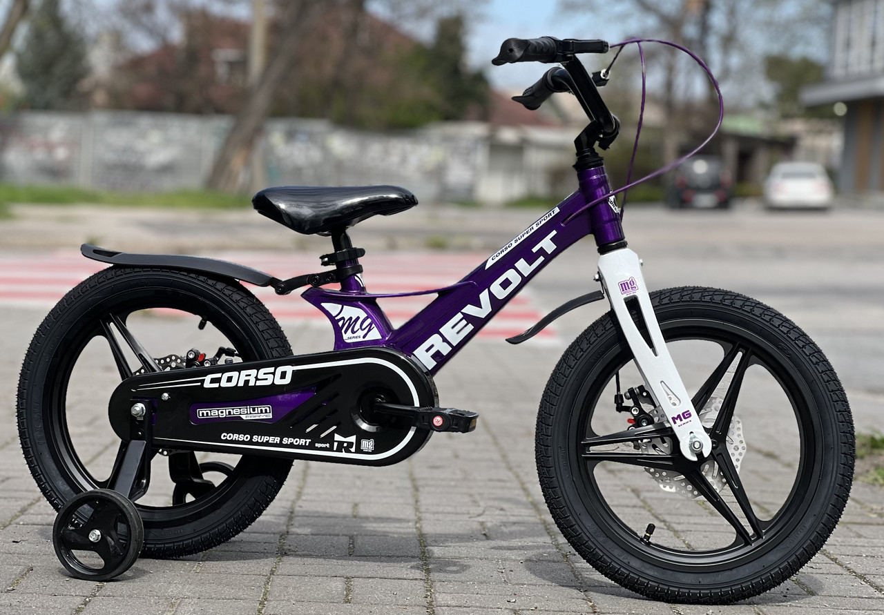 Велосипед дитячий 16" Corso REVOLT MG-16321 фіолетовий на зріст 100-115 см