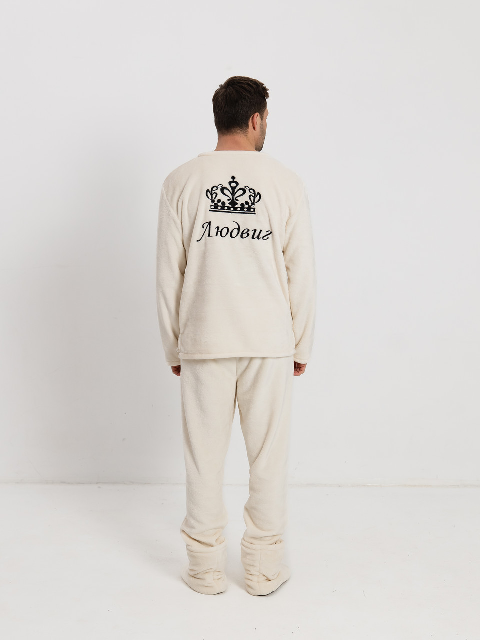 Домашня тепла піжама чоловіча з індивідуальною іменною вишивкою від виробника, Турецькі чоловічі піжами