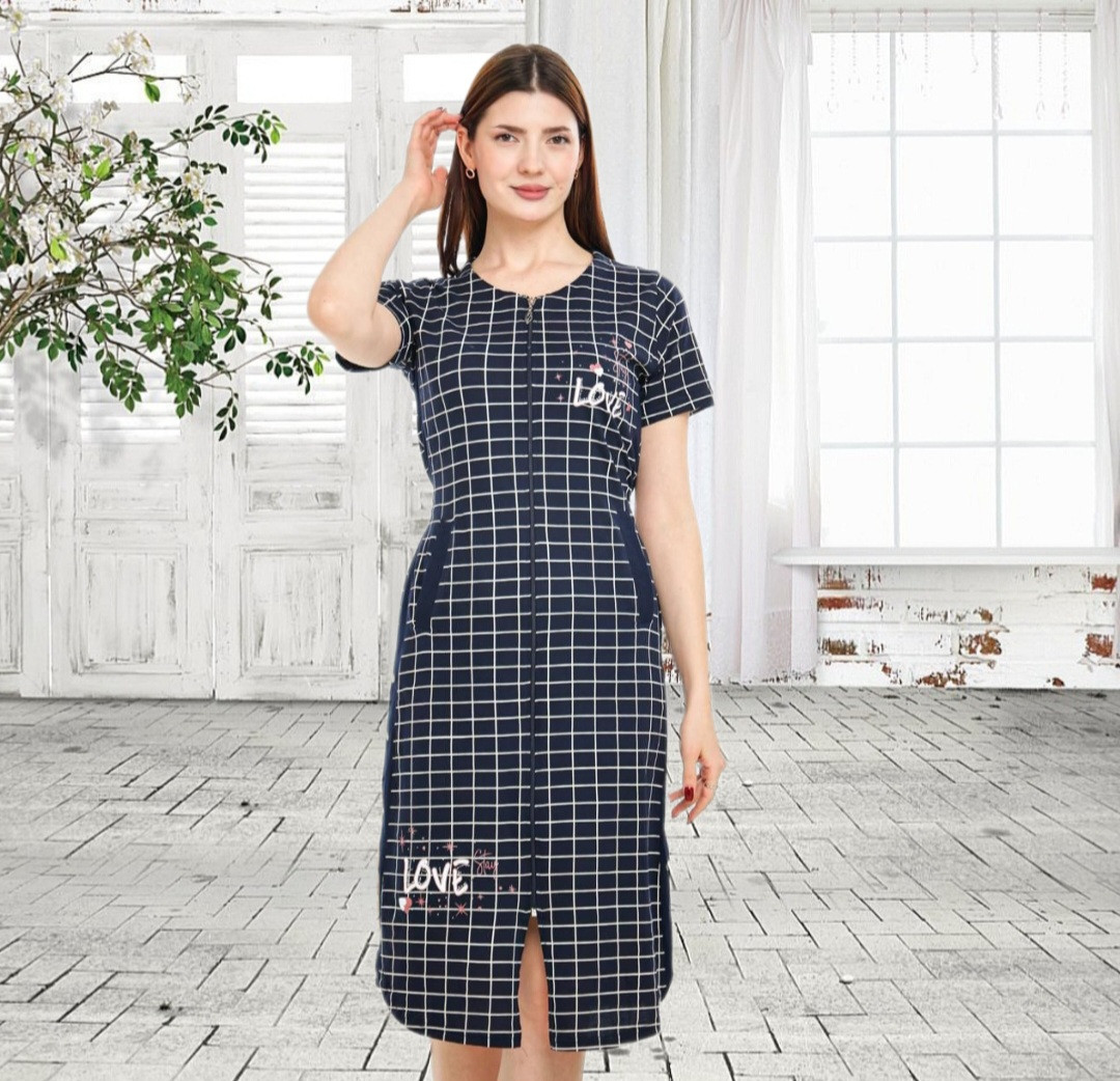 Літній стильний халатик великого розміру, фото 1