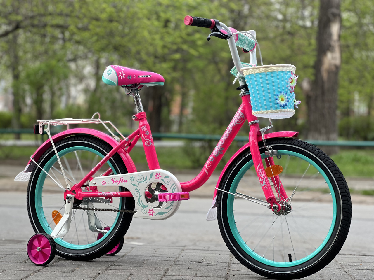 Дитячий велосипед 18" Corso SOFIA-N 18-1 рожевий на зріст 105-115 см