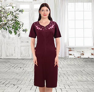 Однотонний літній жіночий халат великих розмірів