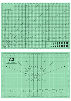 Килимок для різання, макетний А3 45х30 см, двосторонній, P-A3, фото 1