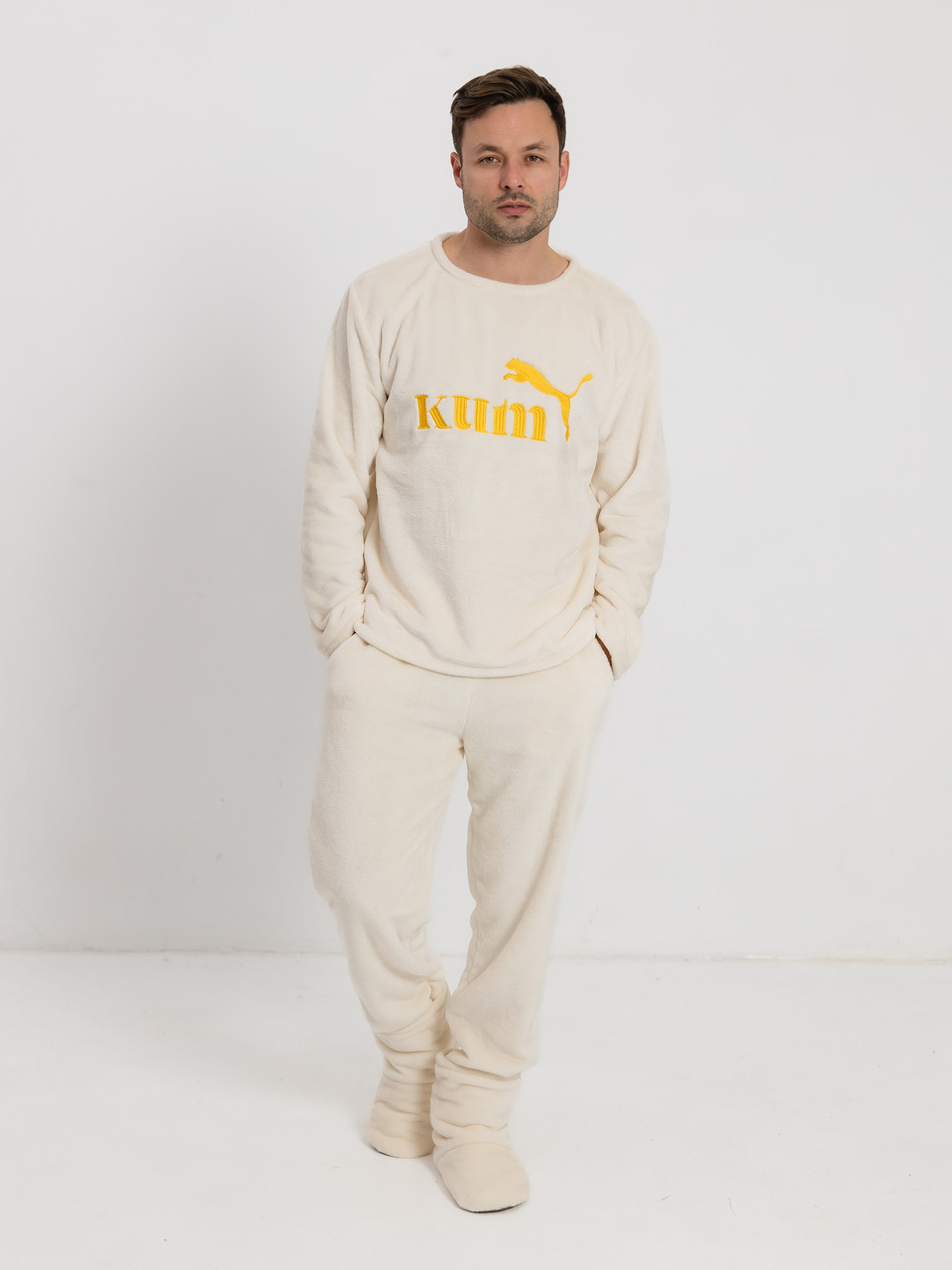 Домашня турецька піжама чоловіча з індивідуальною іменною вишивкою від виробника, Теплі чоловічі піжами