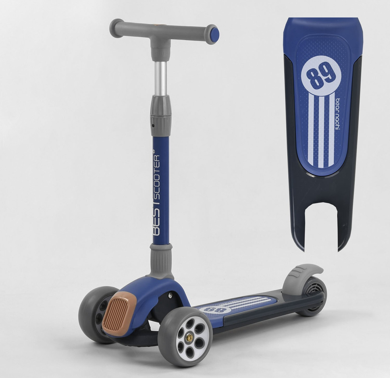 Самокат триколісний Best Scooter RS-8999 складаний з підсвіткою, фото 1