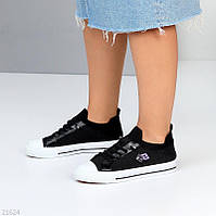 Жіночі чорні кеди текстиль 36 37 39