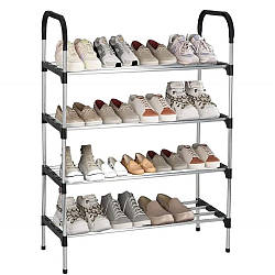 Підлогова полиця для взуття на 4 яруси, 80x56x28см / Підставка для взуття / Взуттєва полиця / Стелаж для взуття