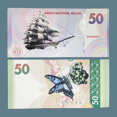 Банкнота Пам'ятний купон 50 Доларова банкнота Вітрильник і Метелик. Паперові гроші UNC, фото 1