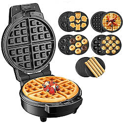 Мультипекар 5в1, 600Вт, Sokany SK-08105 / Електрична вафельниця для бельгійських вафель / Мультимейкер