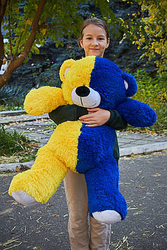 М'яка іграшка Ведмедик Патріот 100/60 см Пухнастий м'який ведмідь Плюшева іграшка для дівчинки