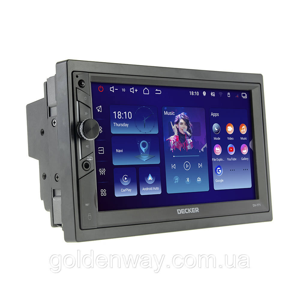Автомагнітола магнітола 2 DIN Decker DV-771 DSP Android 13 пам'ять 6/128 Гб Модуль GSM 4G CarPlay AndroidAuto