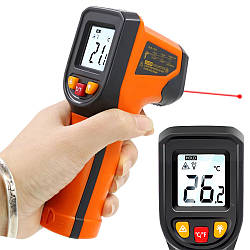 Безконтактний термометр -50 до +400 з дисплеєм, від батарейок, T400 / Пірометр цифровий / Інфрачервоний термометр