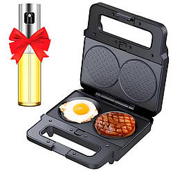 Мультимейкер 5в1 2200Вт, ZP-813 + Розпилювач для олії 100мл / Вафельниця / Бутербродниця