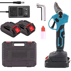 Акумуляторний секатор + 2 АКБ 24В, у кейсі / Секатор садовий / Електросекатор / Електричні садові ножиці