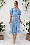 Сукня для вагітних і годуючих літнє з штапеля для майбутніх мам Vanessa S (44) Юла Мама блакитний з молочним, фото 5