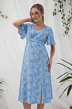 Сукня для вагітних і годуючих літнє з штапеля для майбутніх мам Vanessa S (44) Юла Мама блакитний з молочним, фото 6