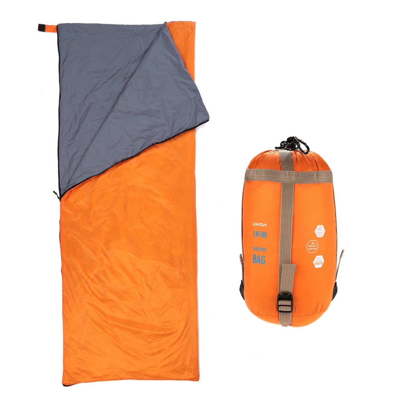 Спальний мішок ковдра ультралегкий Lixada LW180 +15 °C +9 °C Ragular 190 х 75 см Orange