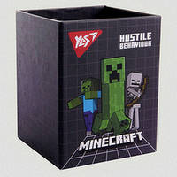 Підставка для ручок картонна квадратна Yes Minecraft 8*8см сіра