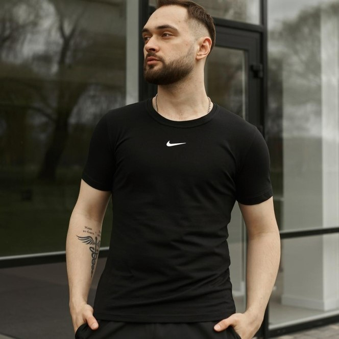 Чоловіча спортивна футболка Nike поло Найк чорна