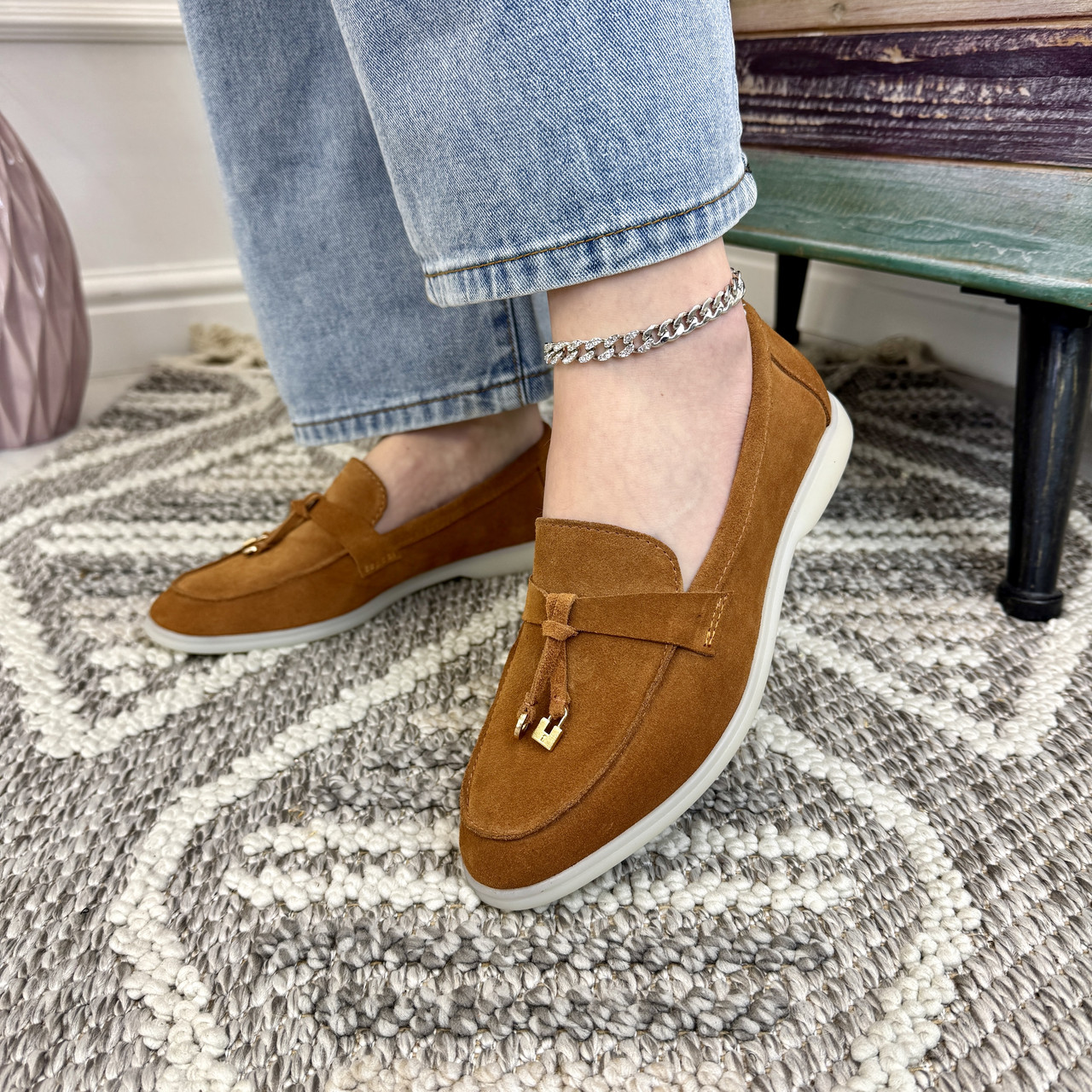 Лофери жіночі замшеві. Колір рудий, фото 1