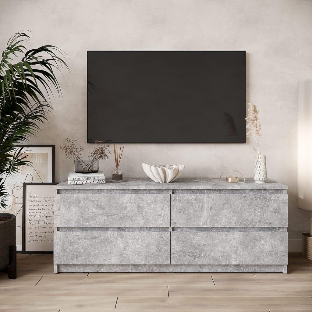 Тумба під ТВ Moreli T223 Бетон 140х40х53 см