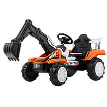 Електромобіль трактор-екскаватор із ковшем JOY (рукав 25 W, акумулятор 6 V, у коробці) Т-74430 Жовтогарячий, фото 2