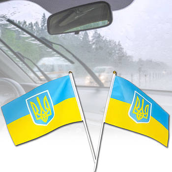 Прапор України 14×21 см на пластиковому штоку 30 см 2-33 Упаковка 25 шт.