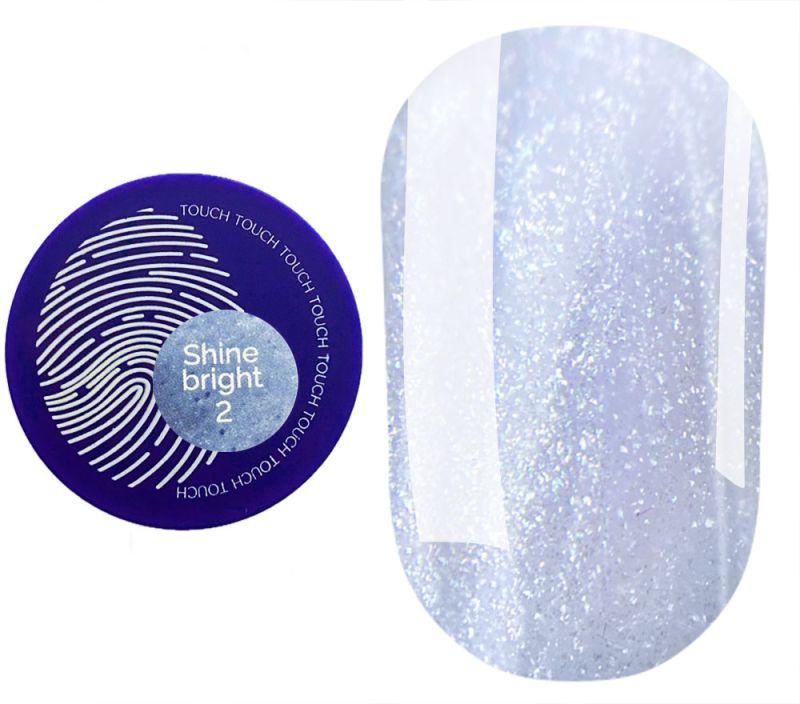 Гель для нарощування Touch Builder Gel Shine Bright №2, 15 мл (молочний холодний із шиммером)