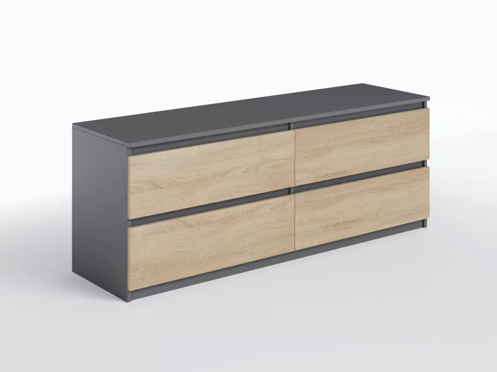 Тумба під ТВ Moreli T223 Антрацит + Дуб сонома 140х40х53 см