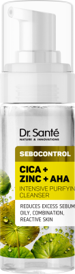 Інтенсивна очищуюча пінка для вмивання Dr. Sante Sebocontrol Цика + Цинк + АНА 150 мл