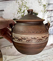 Супник, казанок з червоної глини 3 л