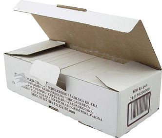 Мел білий, квадратний, 12х12х100 мм, 100 шт.